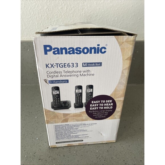 Panasonic KX-TGE633 DECT 6.0 Expandable Cordless Phone with Digital Answering - Picture 3 of 16